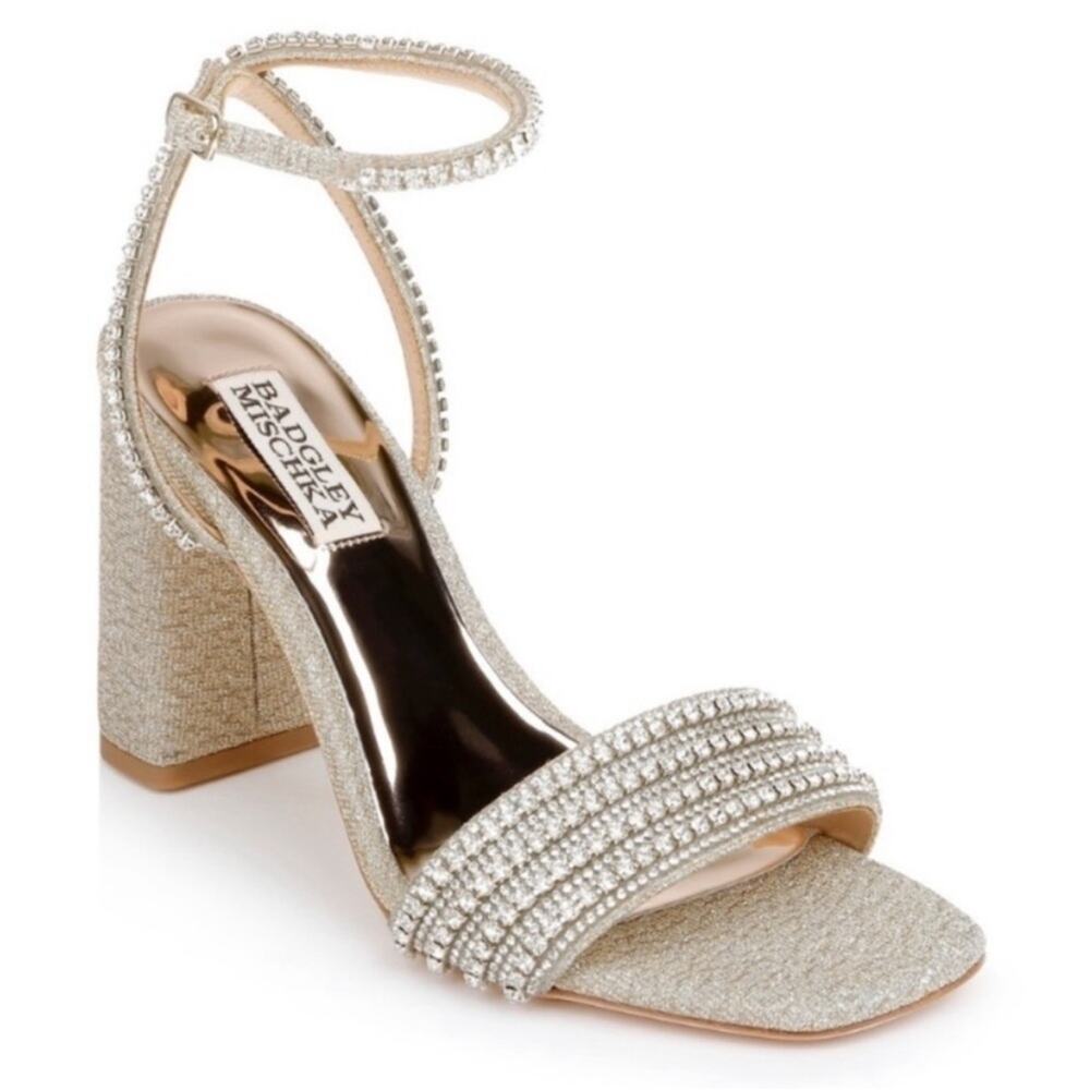 Badgley Mischka Becca PlatinoHeels Size 7.5